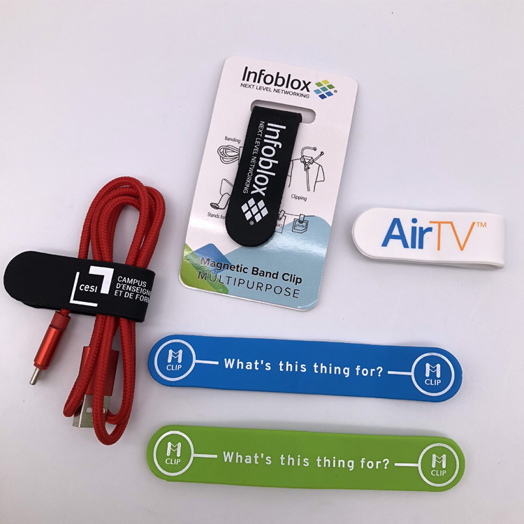 Custom Soft Silicone Earphone Cable Winder Wrap Cord Organizer 